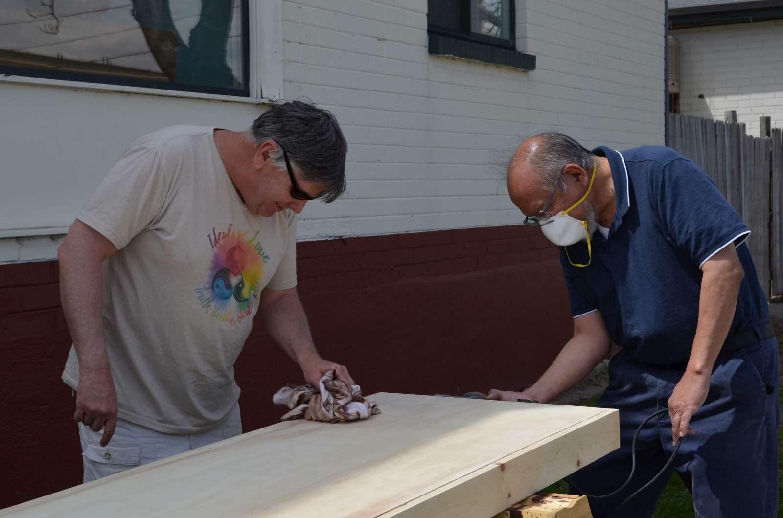 Table sanding and staining